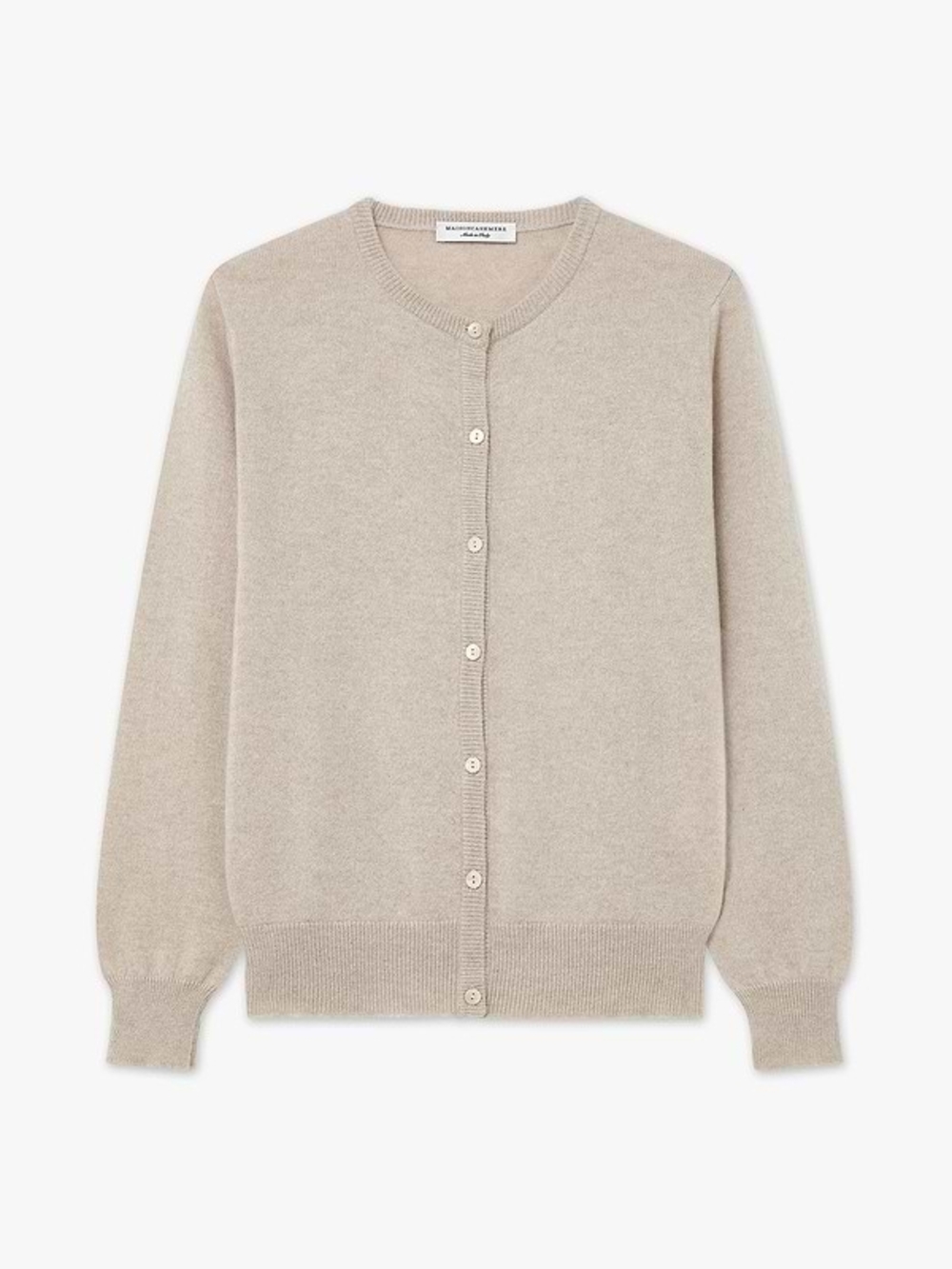 Cashmere Button-Front Crewneck Cardigan Sweater - MaisonCashmere